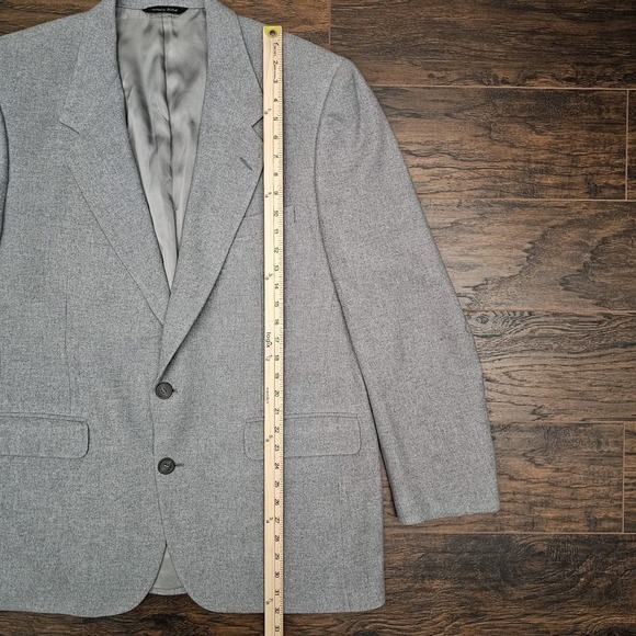 Neiman Marcus Mens Lined Cashmere Two Button Blazer Sport Coat Jacket Light Gray - Picture 6 of 15